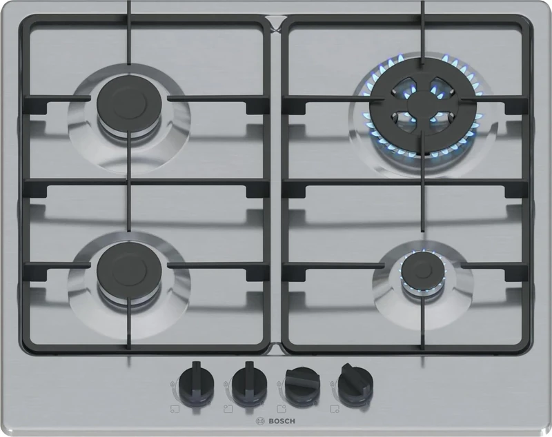 Bosch PGH6B5K60 Series 4 Gas Hob - 4 Burners with WOK