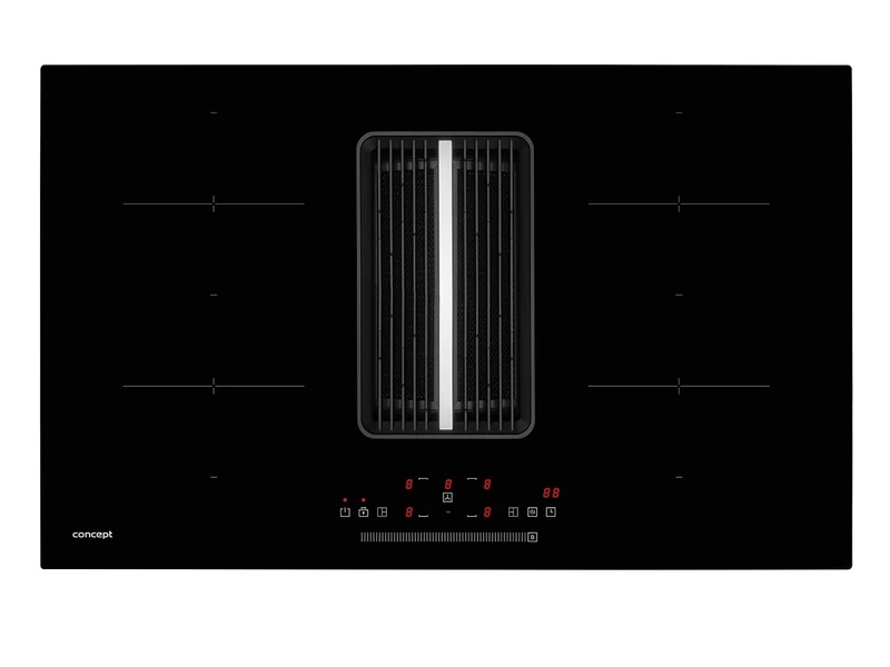 Concept IDV6083bc, Induction hob with integrated exhaust hood, Black