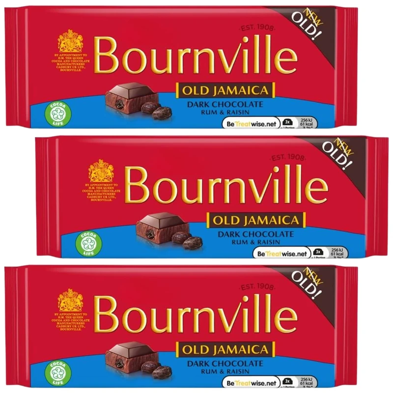 Chocolate Bundle With Old Jamaica Dark Chocolate Rum & Raisin Bar 100g (3 Pack)