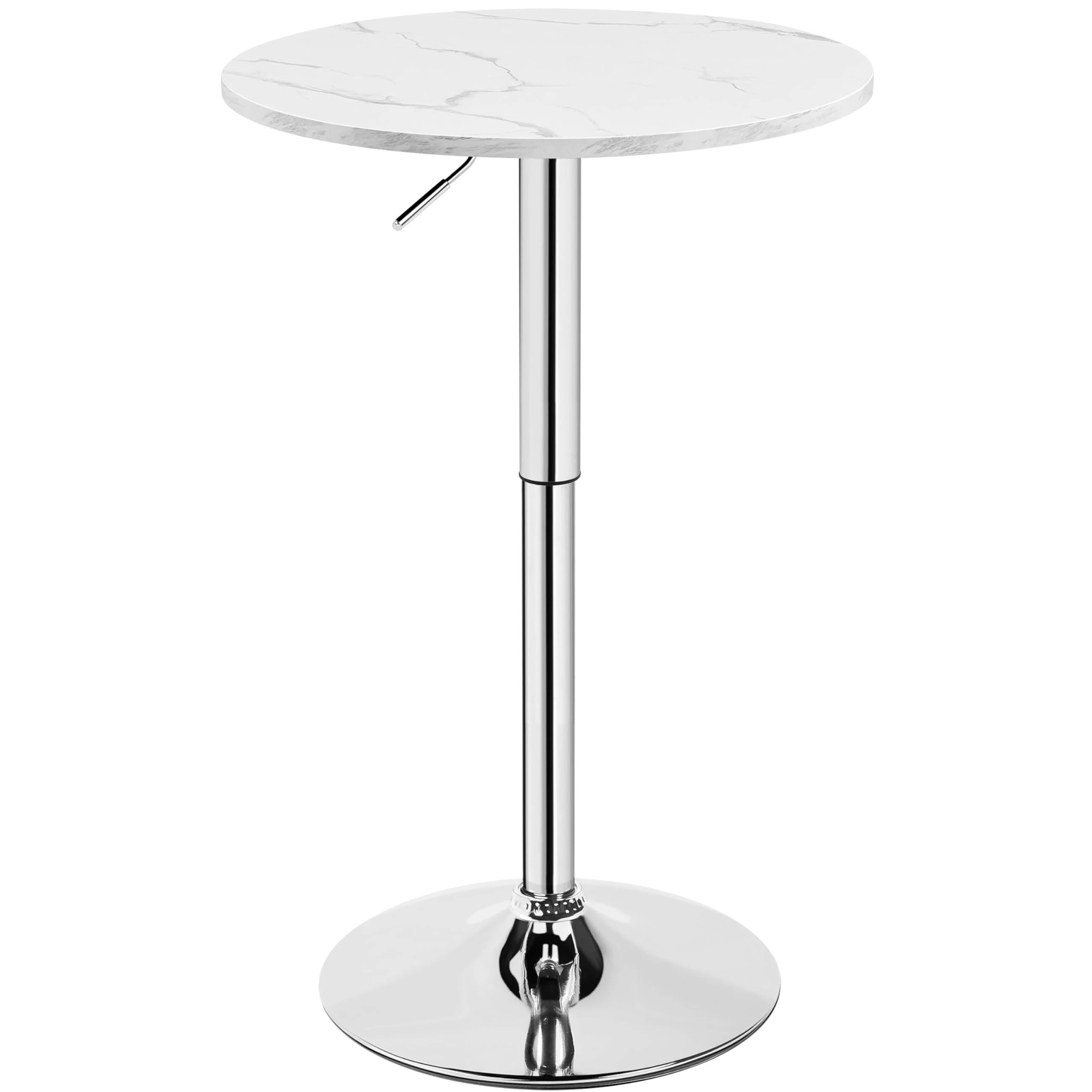 Yaheetech Round Bar Table for Cocktail Bar Home Bar Pub Coffee Tea Dining Bistro Table, Marble