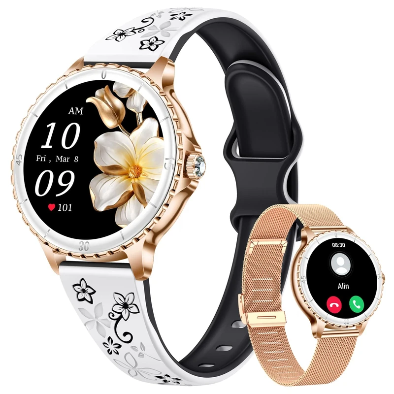 CIVO Smart Watch Women Fitness: 110+ Sports Tracker Pedometer Smartwatch Rose Gold - IP67 Waterproof Ladies Smart Watch Compatible Android iOS
