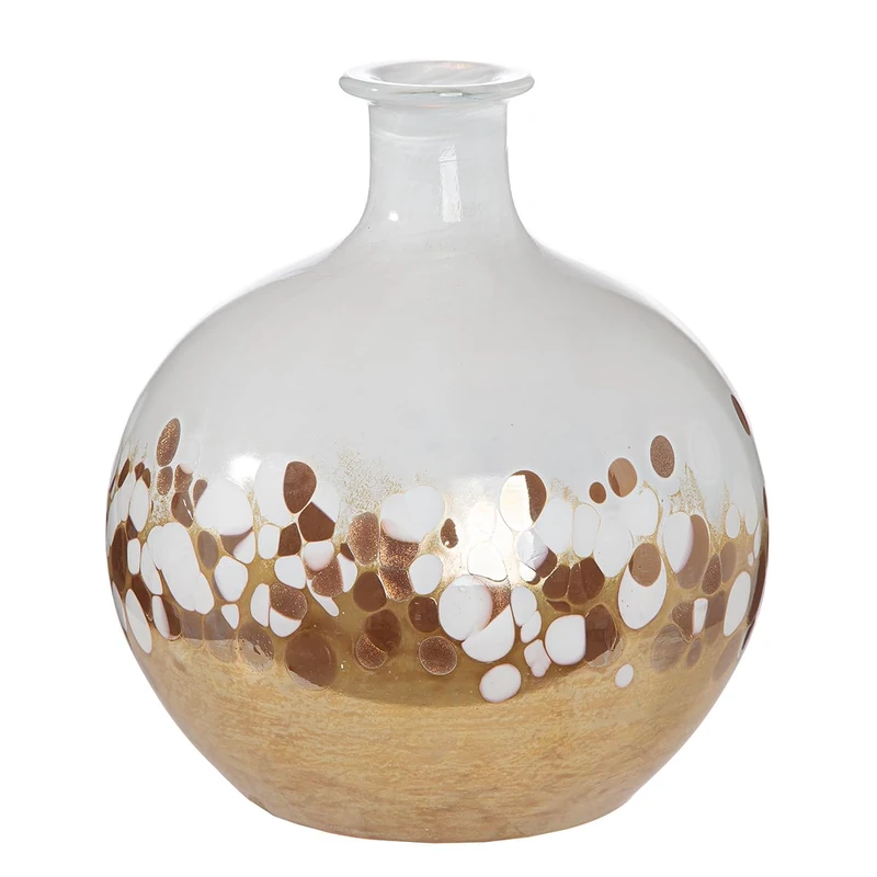Vesuvio Glass Art Vase, White, Coloured Glass, Height 23.5 cm, Waterproof