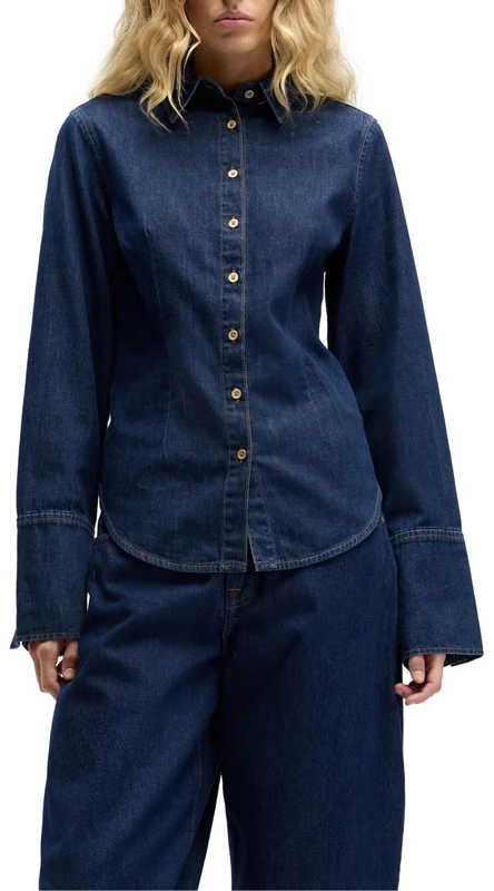 7 For All Mankind Women's Shaped Indigo Soul Shirt - L