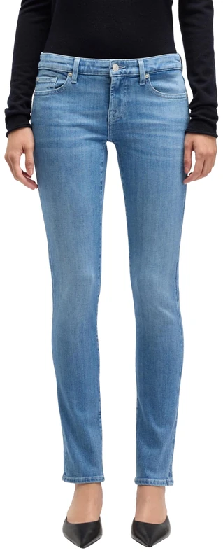 7 For All Mankind Women's Low Skinny Iceflow Jeans, Light Blue, 23W