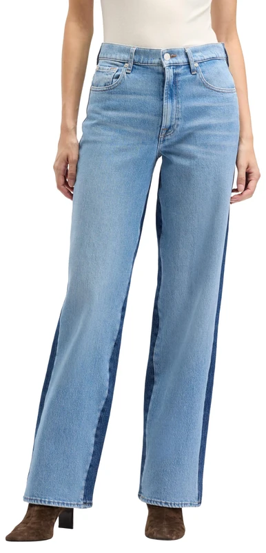 7 For All Mankind Women's Stovepipe Straight Joker Jeans, Light Blue, 49 De, 23W - Image 1
