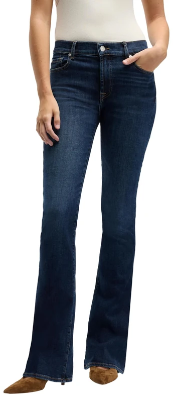 7 For All Mankind Women's Bootcut Midnight Fade Jeans, Dark Blue, 23W UK