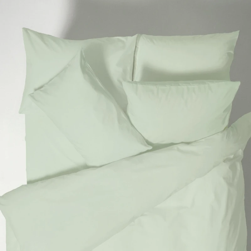 Bianca Plain Dyed Green Duvet Cover Set 240 x 220 + 60 x 70 (2) + 60 x 70 (2) White - Image 1