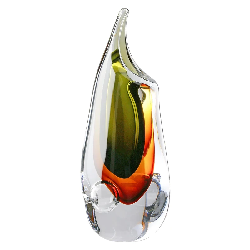 Glass Art Vase Finesse – Brown, Green, Clear – Glass – Height 30 cm – Waterproof – Flower Vase