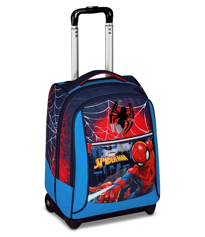 Seven Spiderman Big Trolley School Fixed, Blue, 2 in 1, Dual Use, Trolley and Backpack, Elementary School Backpack, Child, blue, Blu, Casual