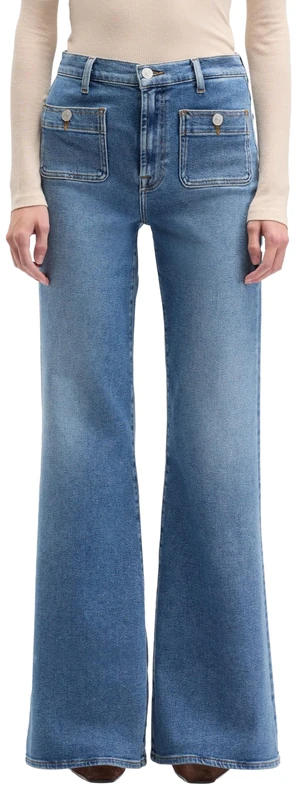 7 For All Mankind Women's Modern Dojo Tailorless Oceanstone with Patch Pockets Jeans, Mid Blue, 49 De, 23W