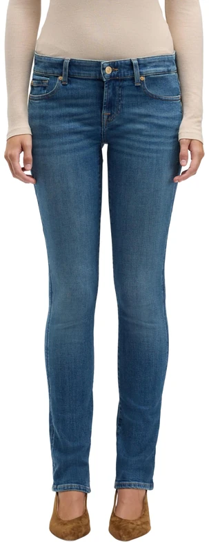 7 For All Mankind Women's Low Skinny Retro Fade Jeans, Mid Blue, 23W