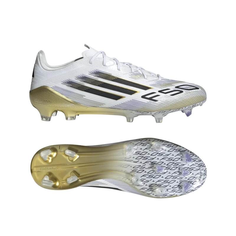 Adidas Performance F50 Elite FG Electric Stealth White Black Gold, 42 Men