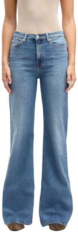 7 For All Mankind Women's Modern Dojo Oceanstone Jeans, Mid Blue, 49 De, 23W