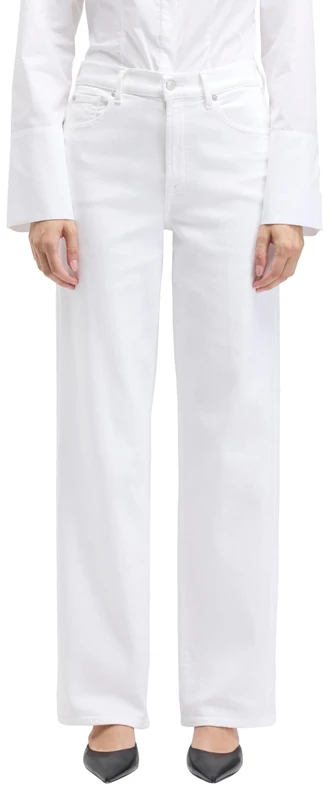 7 For All Mankind Women's Stovepipe Straight Soleil Pants, White, 49 De, 23W