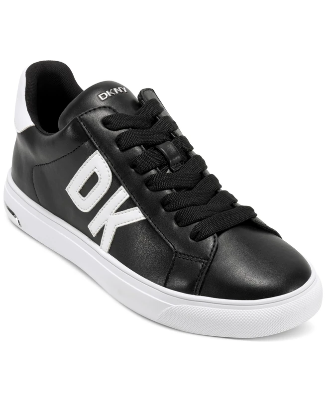 DKNY Women's Abeni-Lace Up Trainers, Black and White, 4.5 UK
