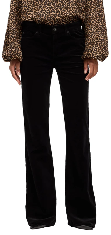 7 For All Mankind Women's Leggy Bootcut Velvet Black Pants, 23W