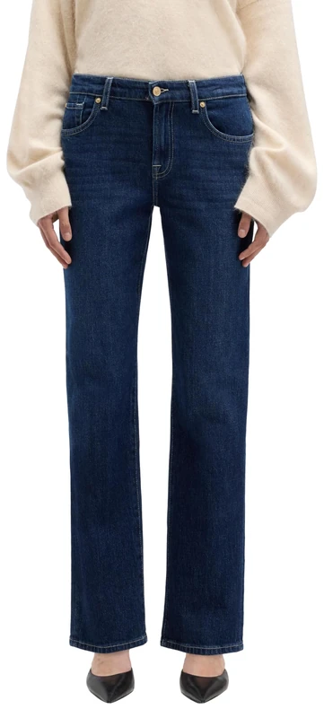 7 For All Mankind Women's Calie Straight Oceandrift Jeans, Dark Blue, 23W