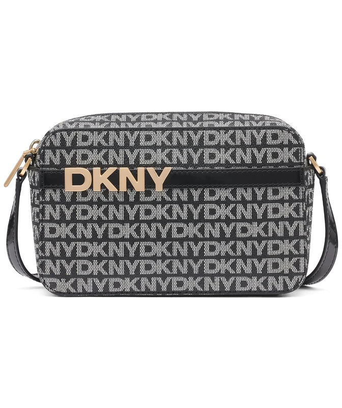 DKNY Women's Avril Camera Bag, Black and Black Logo, Black And Black Logo, Small