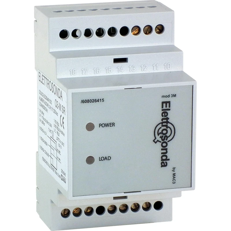 MAC3 EQ3SC01000 Electroprobe for Conductive Liquids on DIN Bar, Relay Control Minimum / Maximum Water Level in Tanks, Basins, Wells, Rain Storages, Fixed Sensitivity 5.6 kΩ