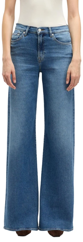 7 For All Mankind Women's Lotta Oceanstone Jeans, Mid Blue, 23W