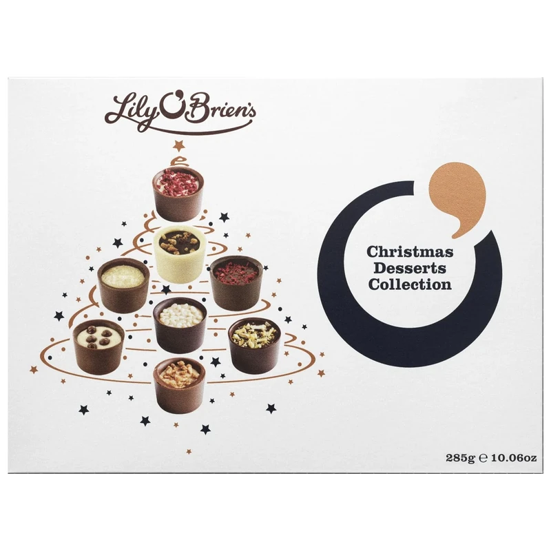 Lily O'Brien's Christmas Desserts Collection 285g - A seasonal assortment of delicious dessert inspired chocolates featuring festive favourites - Christmas - Gift
