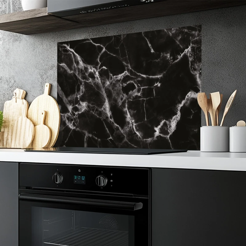 CREARREDA Aluminium Kitchen Splash Guard 84 x 60 cm Easy to Apply Made in Italy Protection for Stoves and Walls Washable and Easy to Assemble Metal Splatter Guard for Sink