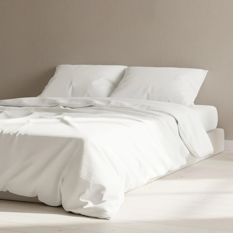 The Linen Company NY 100% Cotton Percale – Super King Duvet Cover, Light, Cool & Crisp Hotel Feel, Breathable, Skin-Friendly, Lightweight, Temperature-Regulating Bedding (White)