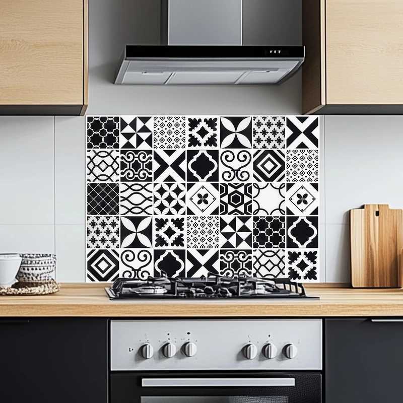 CREARREDA Aluminium Kitchen Splash Guard 84 x 60 cm Easy to Apply Made in Italy Protection for Stoves and Walls Washable and Easy to Assemble Metal Splatter Guard for Sink