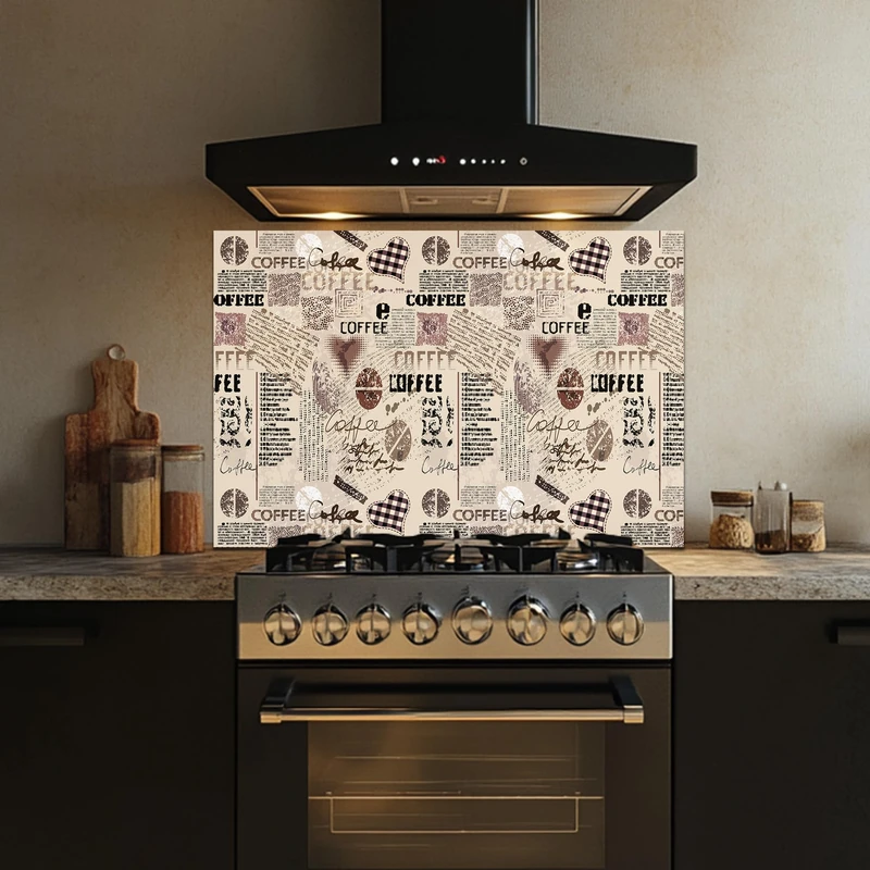 CREARREDA Aluminium Kitchen Splash Guard 84 x 60 cm Easy to Apply Made in Italy Protection for Stoves and Walls Washable and Easy to Assemble Metal Splatter Guard for Sink