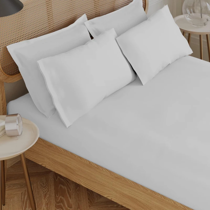 Certified Egyptian Cotton Rich, 400 TC Split King Fitted Sheets - Silky-Soft Luxury Sateen Sheets - Wrinkle-Resistant, Skin Friendly & Breathable - 4 Corner Straps for Zero Bunching - Light Grey