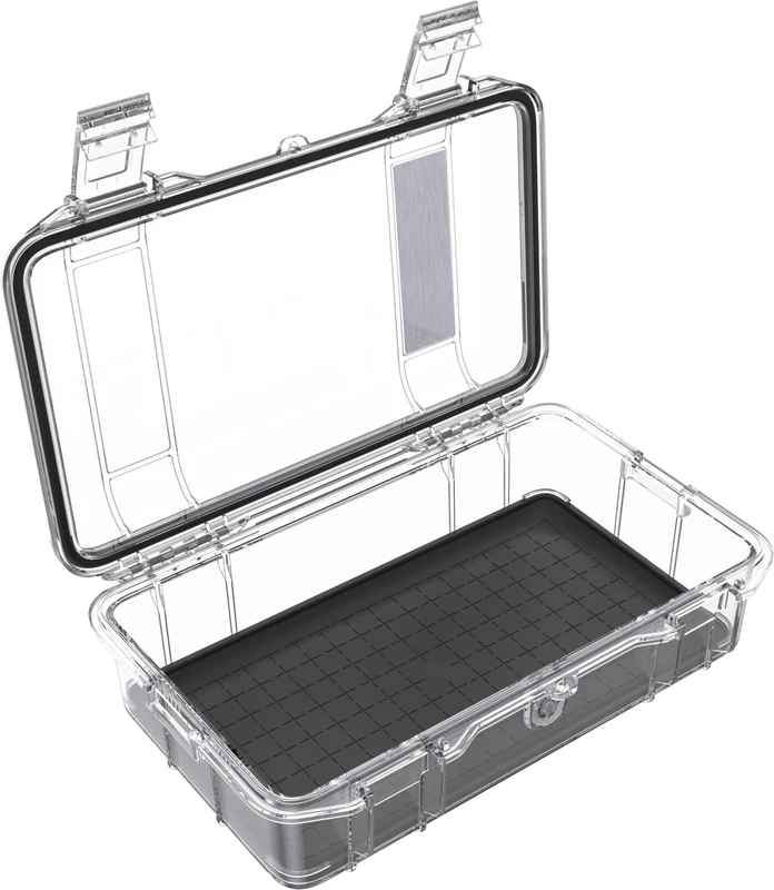 PELI M60 Micro Case – Small Protective Case; Superior Protection for Valuable Equipments and Compact Tools; Water Resistant, Dust Resistant and Crushproof; Volume 2 Litres; Colour: BLACK/CLEAR