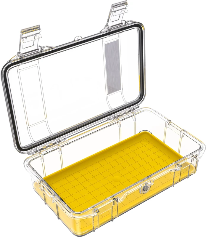 PELI M60 Micro Case – Small Protective Case; Superior Protection for Valuable Equipments and Compact Tools; Water Resistant, Dust Resistant and Crushproof; Volume 2 Litres; Colour: YELLOW/CLEAR