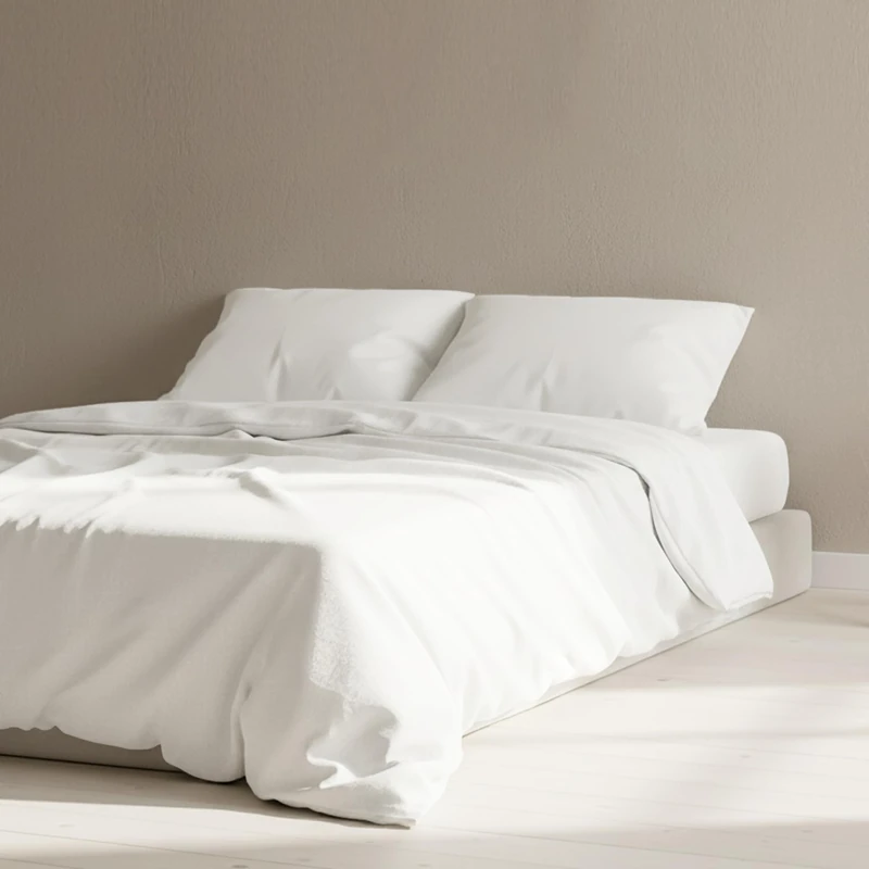 The Linen Company NY Eucalyptus Bedding – Tencel King Size Duvet Cover with BCI Cotton Blend, Ultra-Soft, Breathable Percale, Skin-Friendly, Lightweight, Temperature-Regulating (White)