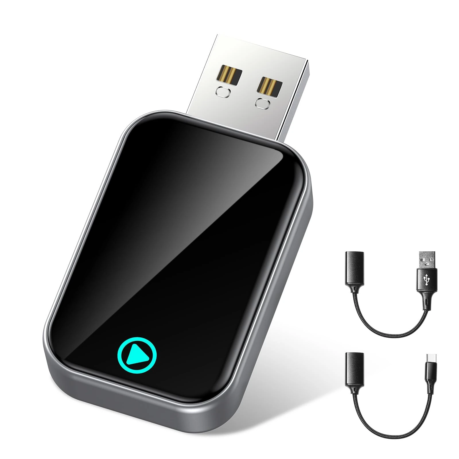 Alltotive S2 Mini Wireless CarPlay Adapter for iPhone - Convert Wired to Wireless CarPlay, Plug and Play, Supports USB and Type-C, Compatible with iPhone iOS 10+ & 2016+ Cars (Grey)