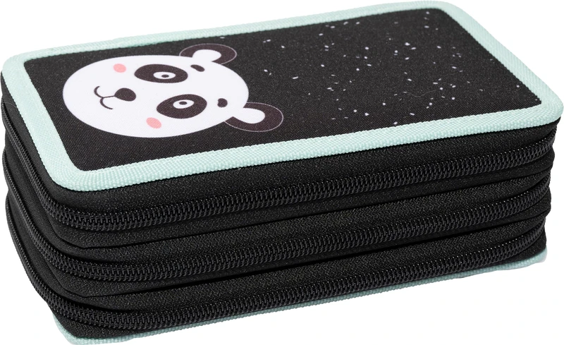 Eberhard Faber Triple Decker 577475 Pencil Case with 36 Writing Utensils Panda with 3 Zips - Image 1