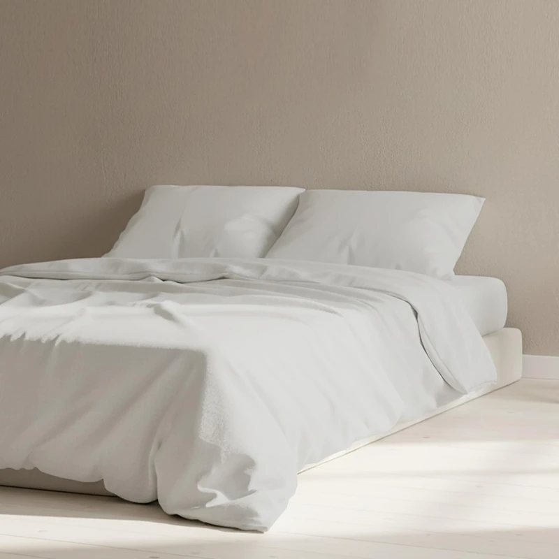 The Linen Company NY Eucalyptus Bedding – Tencel King Size Duvet Cover with BCI Cotton Blend, Ultra-Soft, Breathable Percale, Skin-Friendly, Lightweight, Temperature-Regulating (Light Grey)