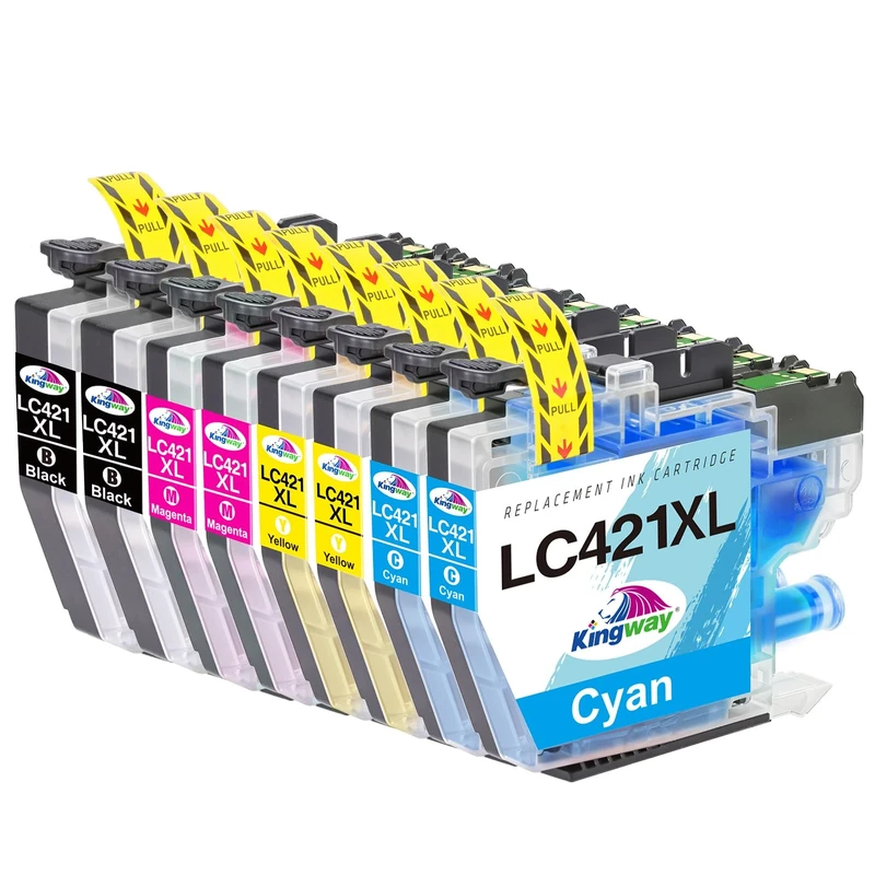 LC421XL Ink Cartridges Replacement for Brother LC421 LC-421XL LC-421XLVAL Ink Cartridges Multipack Compatible with Brother DCP-J1050DW DCP-J1140DW MFC-J1010DW Printer, 8 Pack
