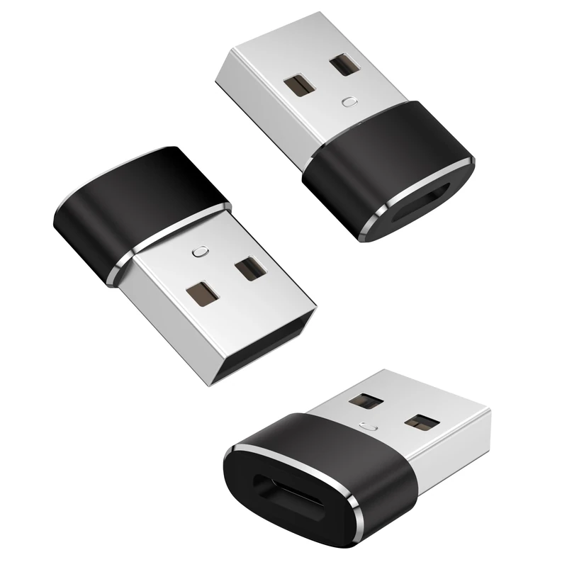AK USB C to USB Adaptor,US B to USB_C Adapter 3Pack,Type C Female to A Male Charger Cable Converter Compatible with Mbook,Notebook,Tablet,Smartphone,Airpods,Galaxy S23 S24 A34,iPad 10 Air 4 5 (Black)