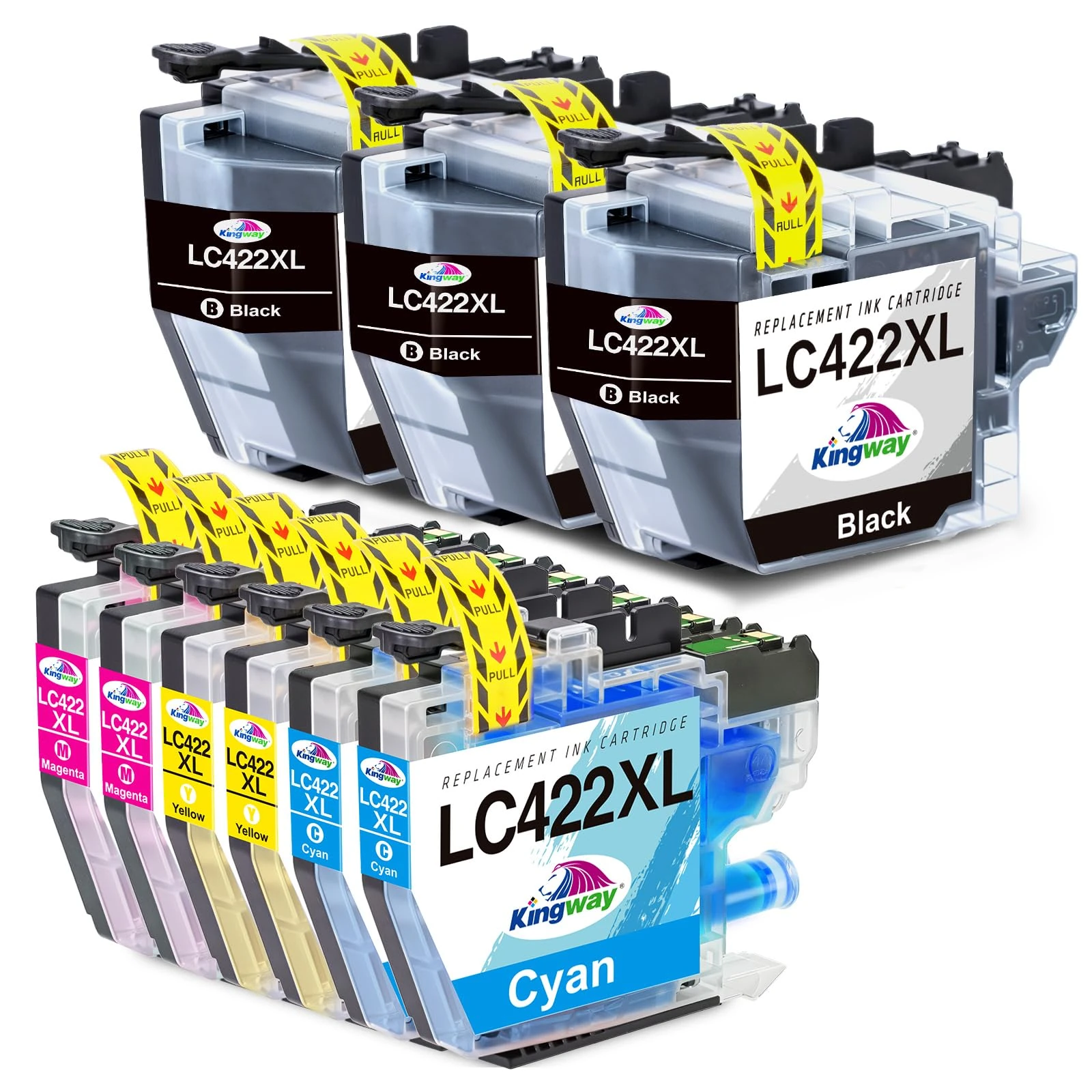 KINGWAY LC422XL Ink Cartridges Replacement for Brother LC422XL LC422 LC-422XLVAL Ink Cartridges Multipack for MFC-J5340DW MFC-J5345DW MFC-J5740DW MFC-J6540DW MFC-J6940DW Printer, 9 Pack