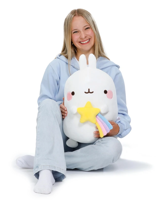 NICI cuddly toy MOLANG with shooting star 48 cm - white