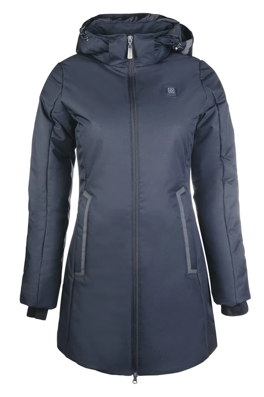 HKM Women's Elegant Style Heating Coat, Night Blue, XS