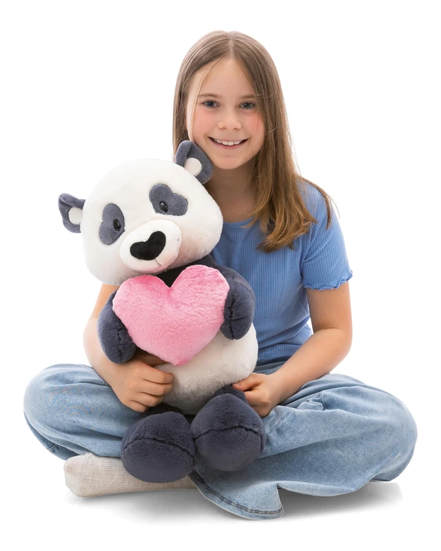 NICI Love Panda Cuddly Toy with Heart - 50 cm Black Plush