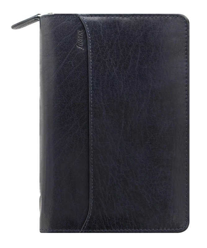 Filofax Lockwood Personal Zip Leather Organiser - Navy