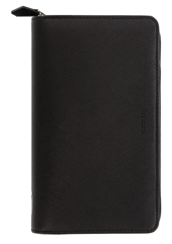 Filofax Saffiano Personal Compact Zip Organiser - Black