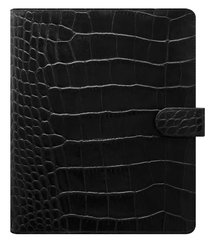 Filofax Classic Croc A5 Leather Organiser - Ebony