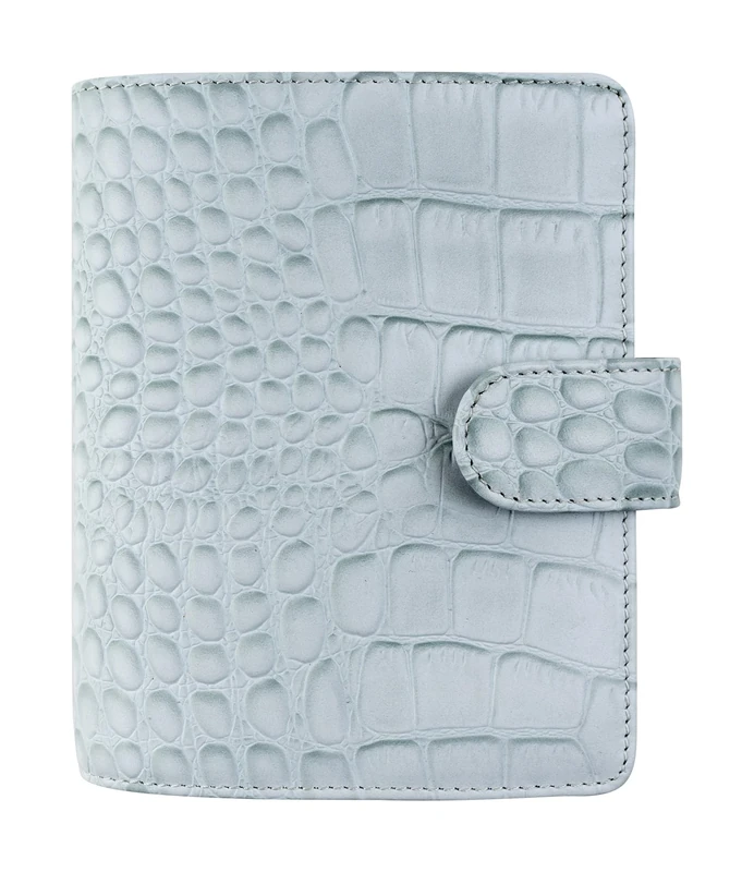 Filofax Classic Croc Pocket Leather Organiser - Silver