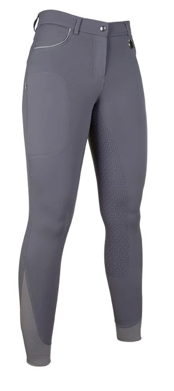 HKM Women's Equilibrio Style Silicone Full seat Riding Breeches, Deep Grey, 32