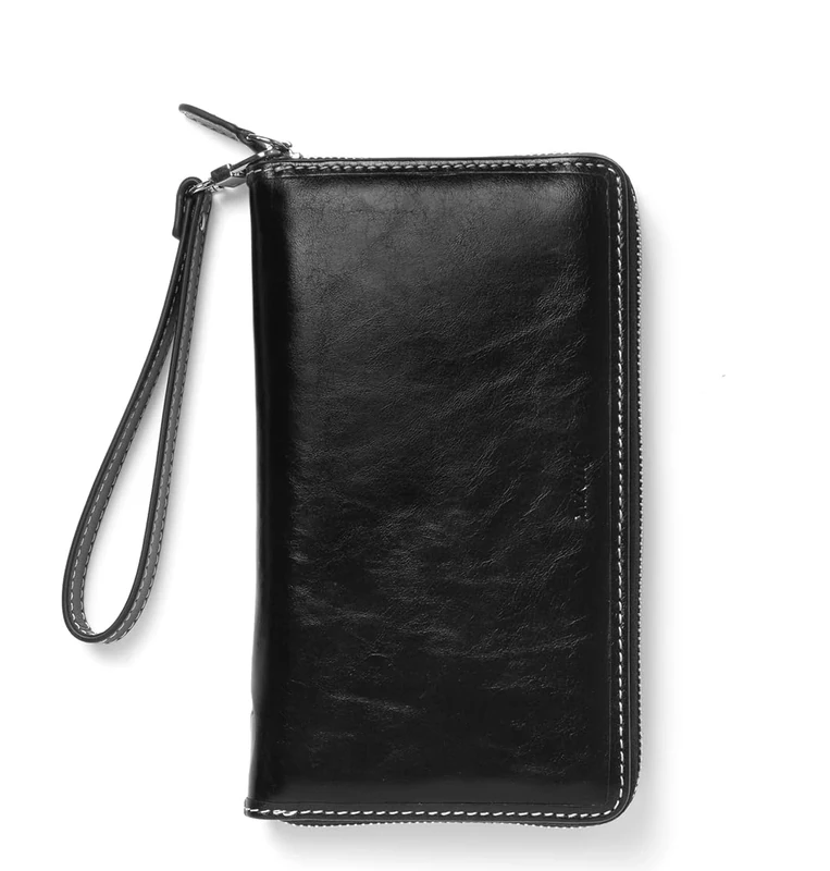 Filofax Malden Personal Compact Zip Leather Organiser - Black