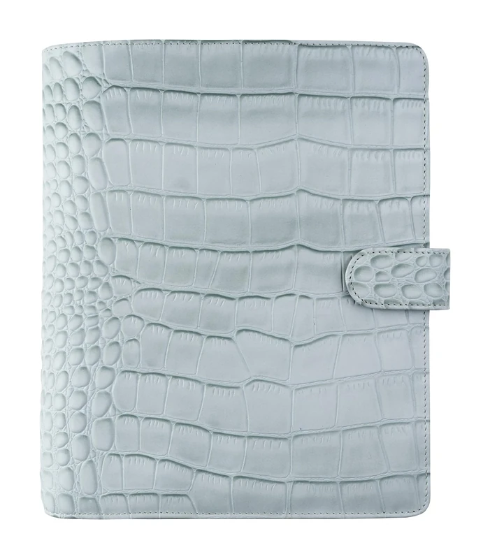 Filofax Classic Croc A5 Leather Organiser - Silver