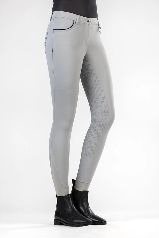 HKM Women's Equilibrio Style Silicone Full seat Riding Breeches, Deep Blue, 32